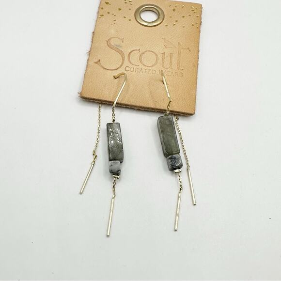 Scout Labradorite Stone Earring Minimalist Jewelry Dangle Drop Casual Classic - Picture 1 of 6